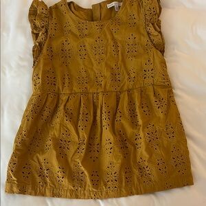 Yellow Ruffled Flutter Sleeve Casual Top